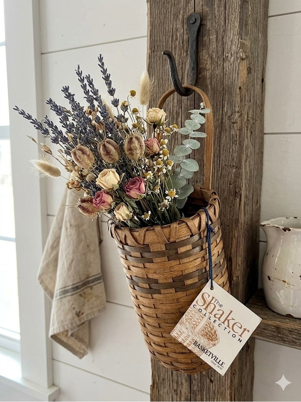 The Shaker Collection Woven Wall Basket - Brown